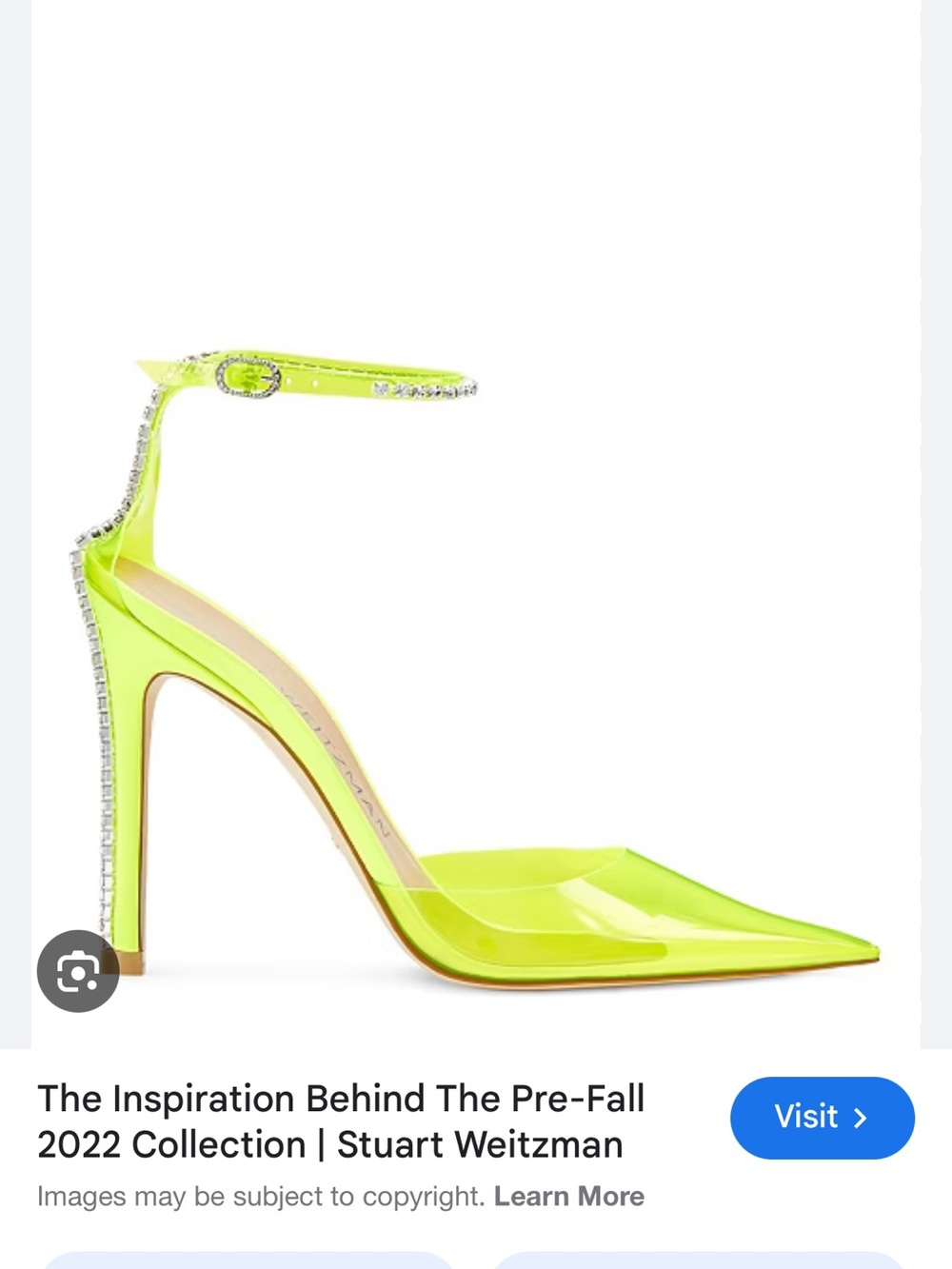 Stuart Weitzman Neon Yellow PVC Crystal Slingback Pumps - Picture 4 of 4